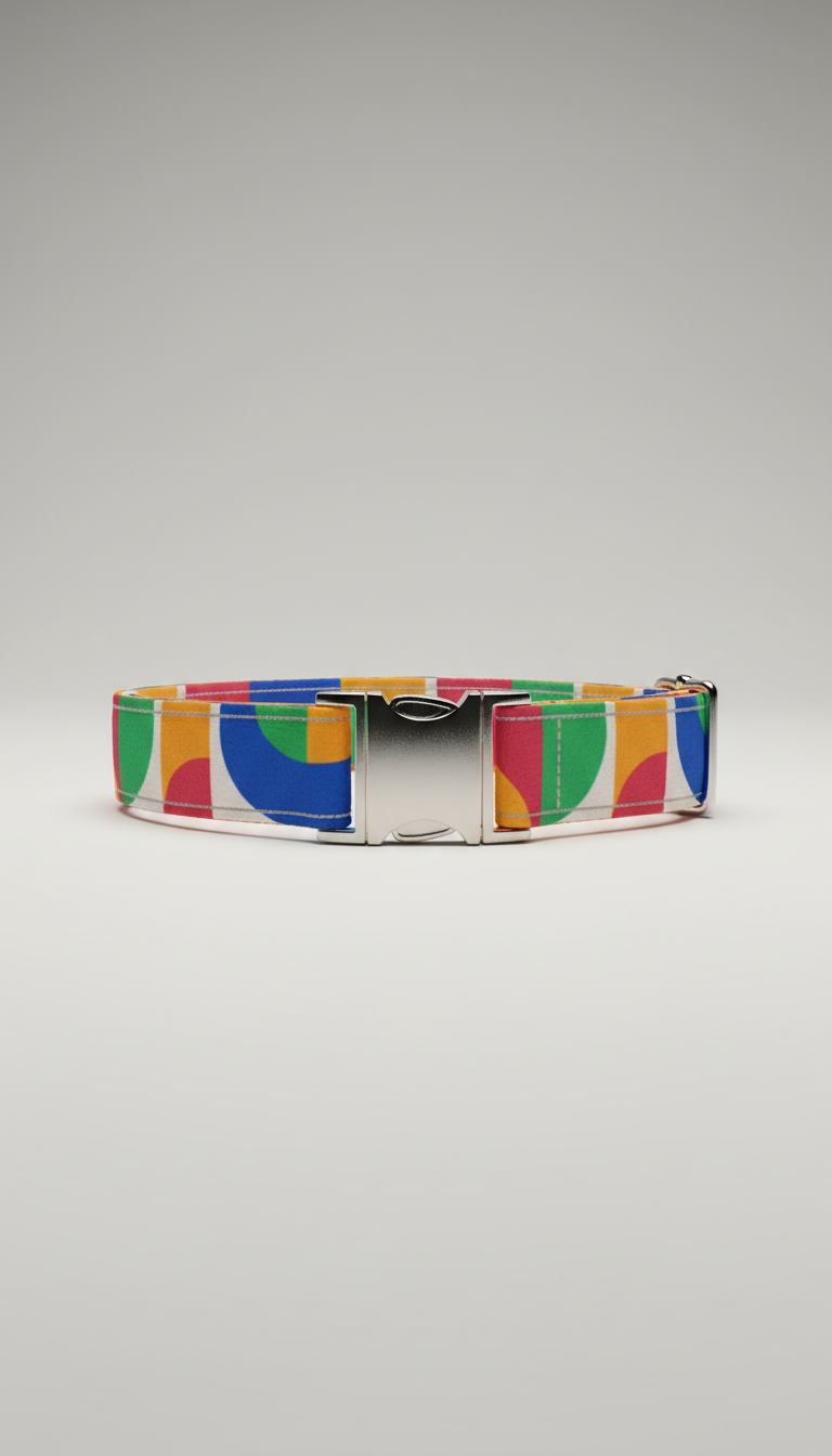 Boldly Patterned Pet Collar In Soft Nylon
