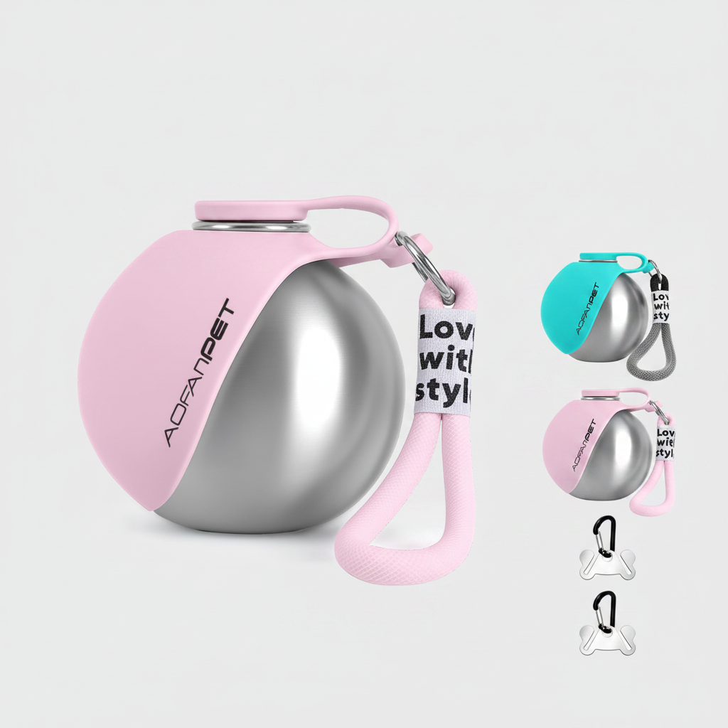 Creative Portable Outdoor Pet Stainless Steel Water Cup Small Dog Water Bottle Convenient Dog Drink Dispenser Puppy Travel Portable Water Bowl Pet Products