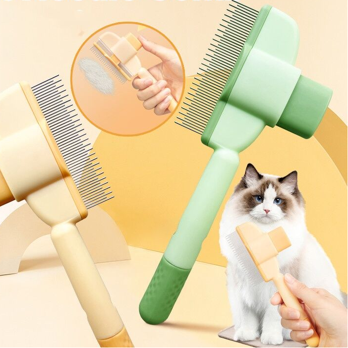 Professional Pet Comb For Dogs And Cats With Release Button Flea Cat Combs For Cats And Dogs - Easy To Use And Durable Grooming Tool Pet Products